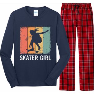 Cool Skater Art Wo Girls Skateboarding Skateboard Skating Long Sleeve Pajama Set