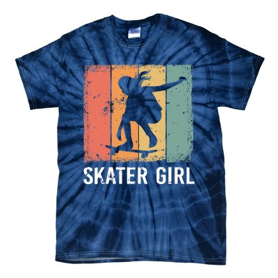 Cool Skater Art Wo Girls Skateboarding Skateboard Skating Tie-Dye T-Shirt