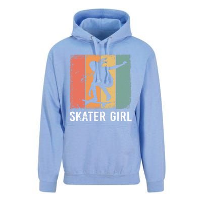 Cool Skater Art Wo Girls Skateboarding Skateboard Skating Unisex Surf Hoodie