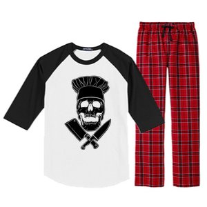 Chef Skull And Crossbones Knives Funny Culinary Chef Gift Raglan Sleeve Pajama Set