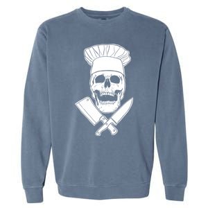 Chef Skull And Crossbones Knives Funny Culinary Chef Gift Garment-Dyed Sweatshirt