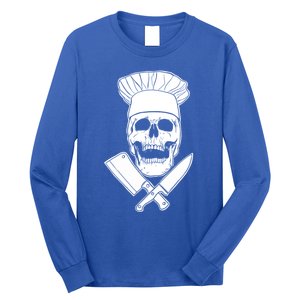 Chef Skull And Crossbones Knives Funny Culinary Chef Gift Long Sleeve Shirt