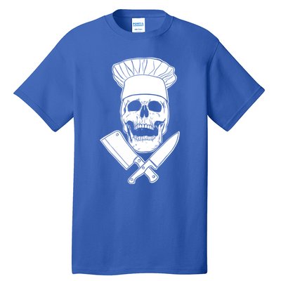 Chef Skull And Crossbones Knives Funny Culinary Chef Gift Tall T-Shirt