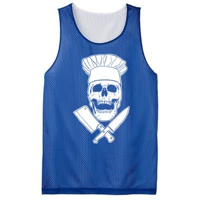 Chef Skull And Crossbones Knives Funny Culinary Chef Gift Mesh Reversible Basketball Jersey Tank