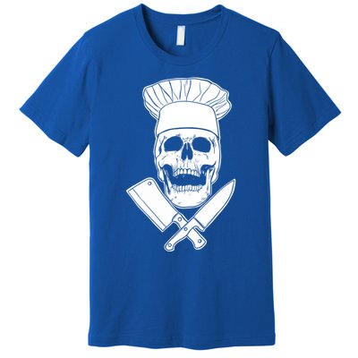 Chef Skull And Crossbones Knives Funny Culinary Chef Gift Premium T-Shirt