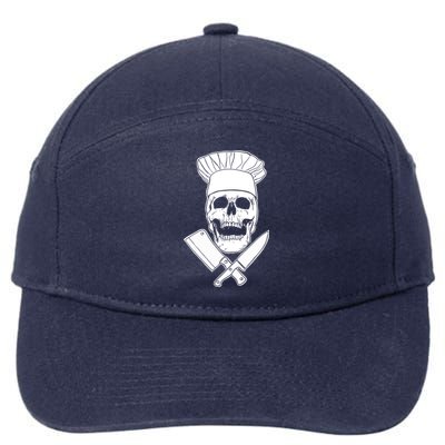 Chef Skull And Crossbones Knives Funny Culinary Chef Gift 7-Panel Snapback Hat