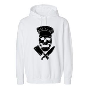 Chef Skull And Crossbones Knives Funny Culinary Chef Gift Garment-Dyed Fleece Hoodie