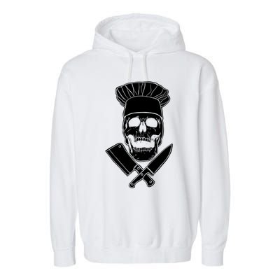 Chef Skull And Crossbones Knives Funny Culinary Chef Gift Garment-Dyed Fleece Hoodie