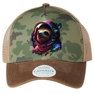 cute Sloth Astronaut in Space Suit Colorful Cosmos Legacy Tie Dye Trucker Hat