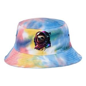 cute Sloth Astronaut in Space Suit Colorful Cosmos Tie Dye Newport Bucket Hat