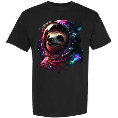 cute Sloth Astronaut in Space Suit Colorful Cosmos Garment-Dyed Heavyweight T-Shirt