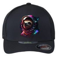 cute Sloth Astronaut in Space Suit Colorful Cosmos Flexfit Unipanel Trucker Cap