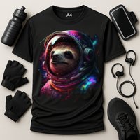 cute Sloth Astronaut in Space Suit Colorful Cosmos Performance Shirt