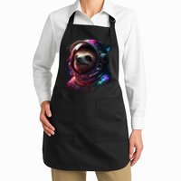 cute Sloth Astronaut in Space Suit Colorful Cosmos Apron