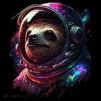 cute Sloth Astronaut in Space Suit Colorful Cosmos Sweatshirt