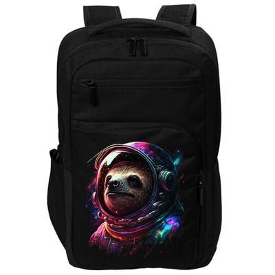 cute Sloth Astronaut in Space Suit Colorful Cosmos Impact Tech Backpack