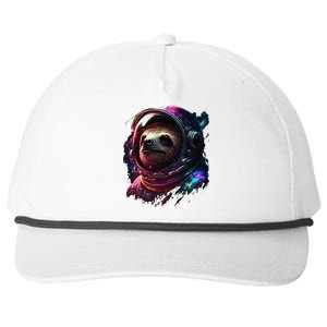 cute Sloth Astronaut in Space Suit Colorful Cosmos Snapback Five-Panel Rope Hat