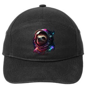 cute Sloth Astronaut in Space Suit Colorful Cosmos 7-Panel Snapback Hat