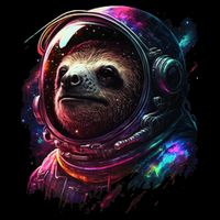 cute Sloth Astronaut in Space Suit Colorful Cosmos Drawstring Bag
