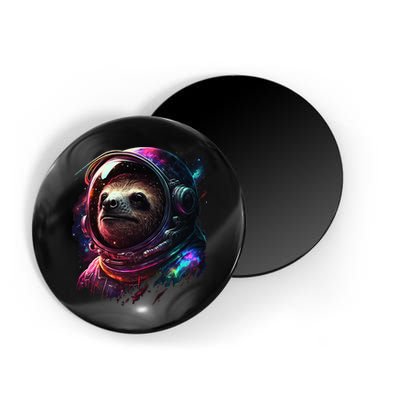 cute Sloth Astronaut in Space Suit Colorful Cosmos Magnet