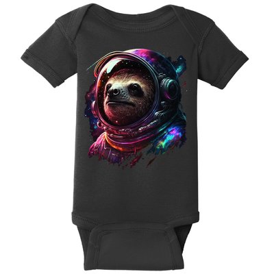 cute Sloth Astronaut in Space Suit Colorful Cosmos Baby Bodysuit