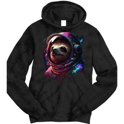 cute Sloth Astronaut in Space Suit Colorful Cosmos Tie Dye Hoodie