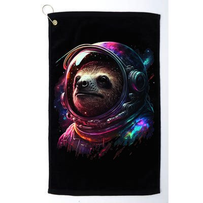 cute Sloth Astronaut in Space Suit Colorful Cosmos Golf Towel