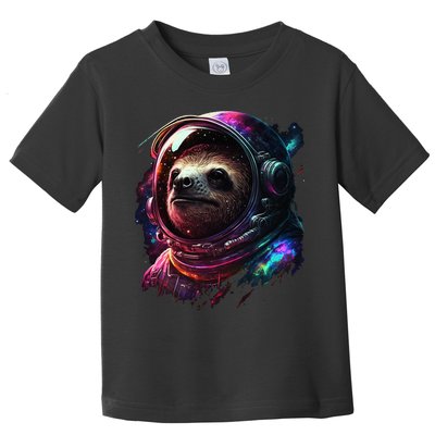 cute Sloth Astronaut in Space Suit Colorful Cosmos Toddler T-Shirt
