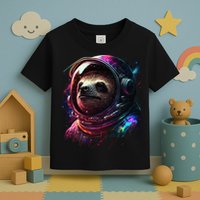 cute Sloth Astronaut in Space Suit Colorful Cosmos Toddler T-Shirt