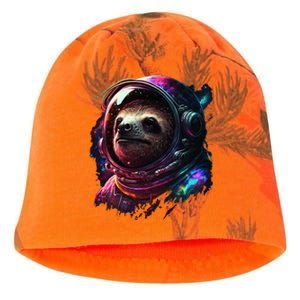 cute Sloth Astronaut in Space Suit Colorful Cosmos Kati - Camo Knit Beanie