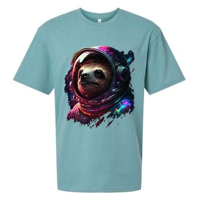 cute Sloth Astronaut in Space Suit Colorful Cosmos Sueded Cloud Jersey T-Shirt