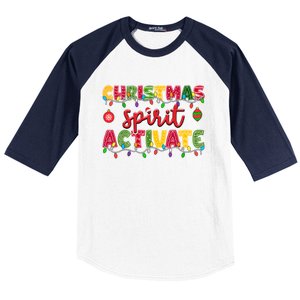 Christmas Spirit Activate Funny Christmas Xmas Gift Baseball Sleeve Shirt