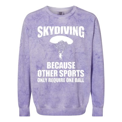 Cool Skydiving Art For Men Women Skydive Parachute Skydiver Colorblast Crewneck Sweatshirt