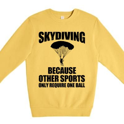 Cool Skydiving Art For Men Women Skydive Parachute Skydiver Premium Crewneck Sweatshirt