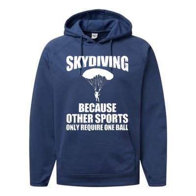 Cool Skydiving Art For Men Women Skydive Parachute Skydiver Performance Fleece Hoodie