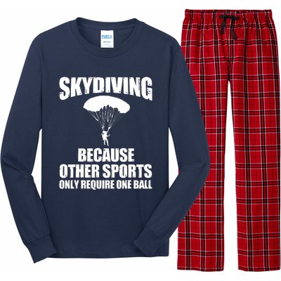 Cool Skydiving Art For Men Women Skydive Parachute Skydiver Long Sleeve Pajama Set