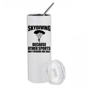 Cool Skydiving Art For Men Women Skydive Parachute Skydiver Stainless Steel Tumbler