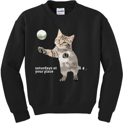 Cat Saturday At Your Place Kids Sweatshirt