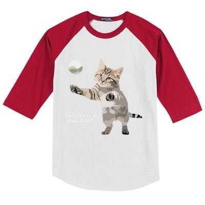 Cat Saturday At Your Place Kids Colorblock Raglan Jersey