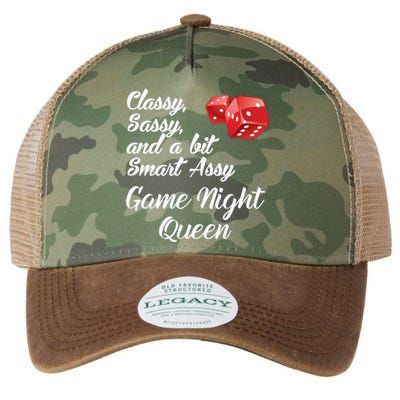 Classy Sassy And A Bit Smart Assy Game Night Queen Funny Legacy Tie Dye Trucker Hat