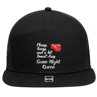 Classy Sassy And A Bit Smart Assy Game Night Queen Funny 7 Panel Mesh Trucker Snapback Hat