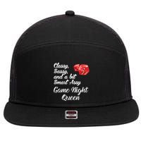 Classy Sassy And A Bit Smart Assy Game Night Queen Funny 7 Panel Mesh Trucker Snapback Hat