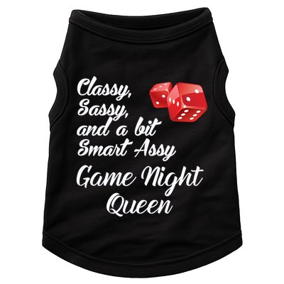 Classy Sassy And A Bit Smart Assy Game Night Queen Funny Doggie Tank