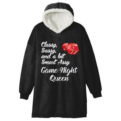 Classy Sassy And A Bit Smart Assy Game Night Queen Funny Hooded Wearable Blanket