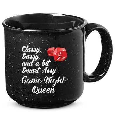 Classy Sassy And A Bit Smart Assy Game Night Queen Funny 15oz Campfire Ceramic Mug