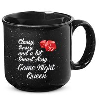 Classy Sassy And A Bit Smart Assy Game Night Queen Funny 15oz Campfire Ceramic Mug