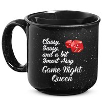Classy Sassy And A Bit Smart Assy Game Night Queen Funny 15oz Campfire Ceramic Mug