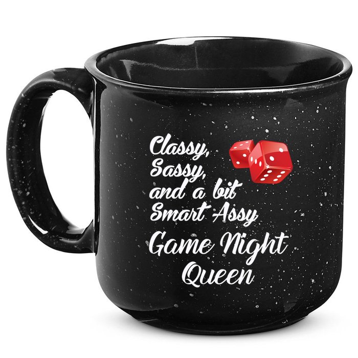 Classy Sassy And A Bit Smart Assy Game Night Queen Funny 15oz Campfire Ceramic Mug