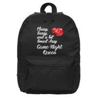 Classy Sassy And A Bit Smart Assy Game Night Queen Funny 16 in Basic Backpack