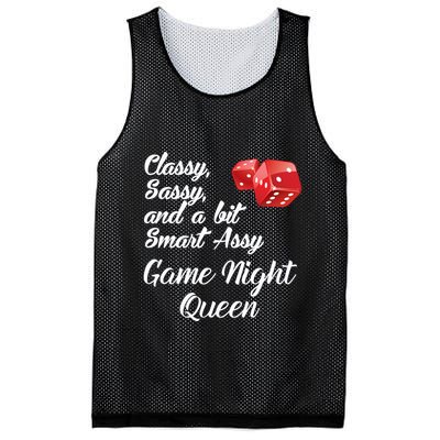 Classy Sassy And A Bit Smart Assy Game Night Queen Funny Mesh Reversible Basketball Jersey Tank